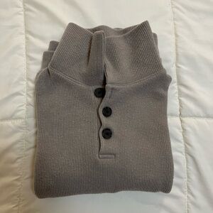 Common Unique Women’s Tan Sweater with Button Collar